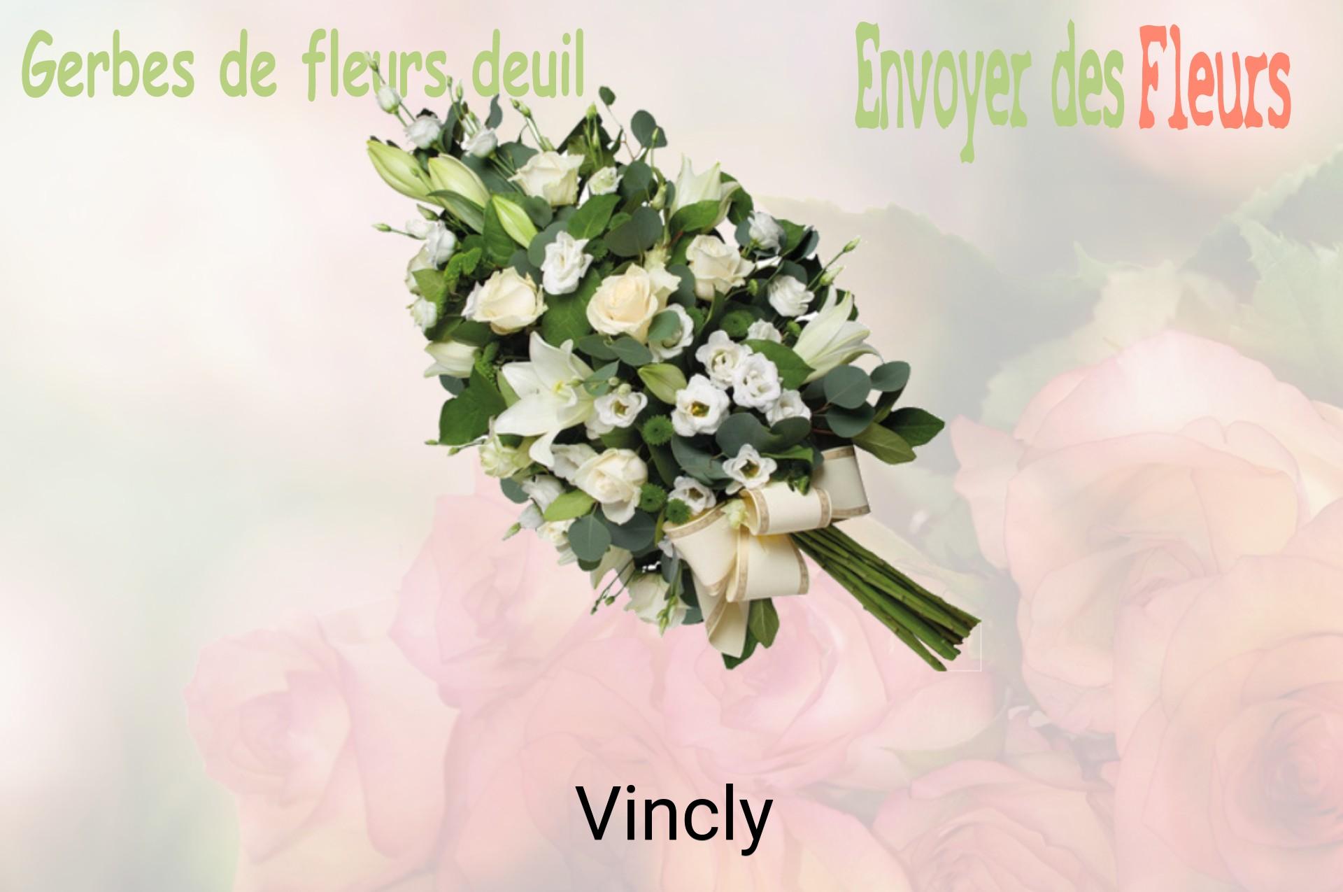 Gerbe de fleurs de deuil livrée à Vincly